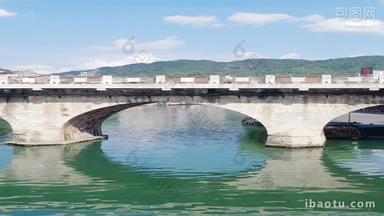 旅游景区贵州真元古镇桥梁竖屏