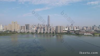 城市航拍武汉第一高楼绿地中心