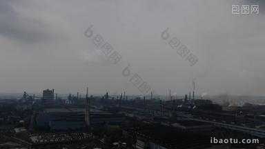 工业生产工厂湖南湘潭钢厂航拍