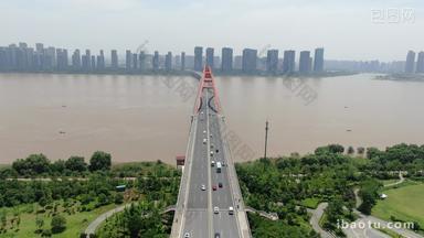 城市航拍湖南长沙湘江大桥航拍