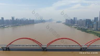 城市航拍湖南长沙湘江大桥航拍