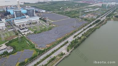 航拍工业生产工厂太阳能新能源