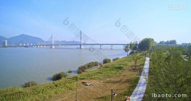 杭州钱塘江四桥复兴大桥航拍画面