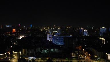航拍湖北武汉武昌城市夜景