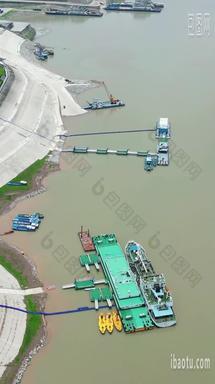 航拍长江码头