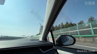 汽车内行驶中空镜实拍4k
