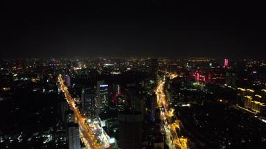 安徽合肥城市化夜景交通航拍