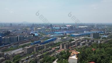 航拍工业生产钢铁厂