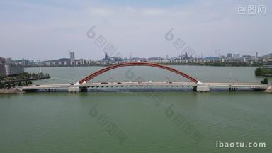 航拍湖北鄂州南浦虹桥