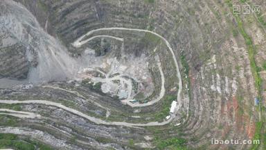 航拍湖北黄石国家矿山公园亚洲第一天坑