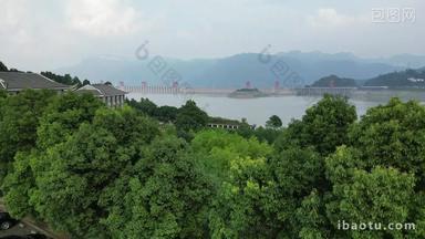 航拍湖北宜昌长江三峡大坝