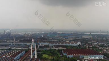 大型工业生产工厂湘潭钢厂航拍