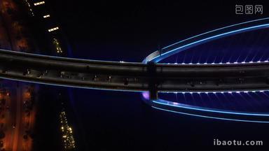 广西南宁大桥夜景航拍