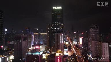 深圳城市夜景灯光交通航拍