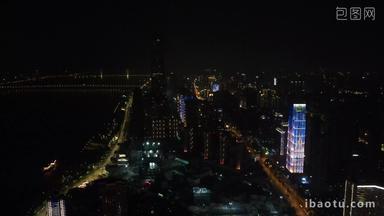 武汉夜景交通灯光航拍