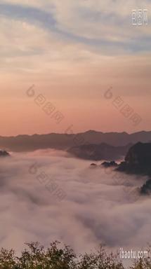 清晨山间云海云雾缭绕延时航拍