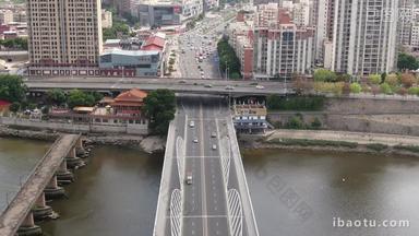 4K航拍福建泉州笋江大桥交通视频