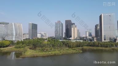 河南郑州城市CBD商务建筑航拍