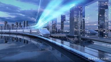 3D虚拟火车开过酷炫视频