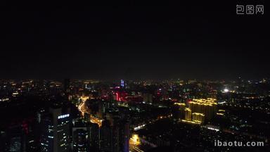 安徽合肥城市化夜景交通航拍