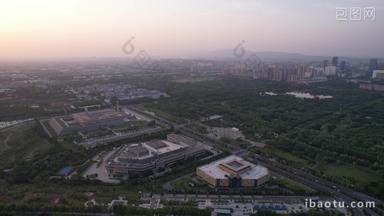 河南洛阳城市清晨航拍
