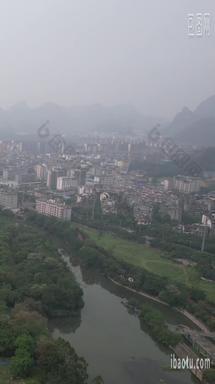 广西桂林山水风光迷雾航拍