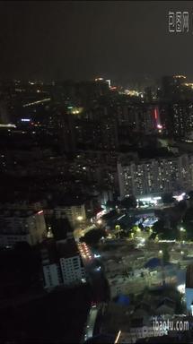 航拍广西南宁城市夜景