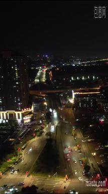 航拍河南洛阳城市夜景