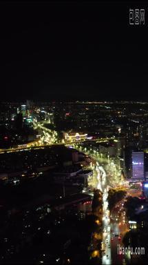 航拍云南昆明城市建设夜景