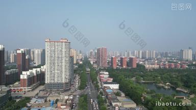 河北邯郸城市建设高楼交通航拍