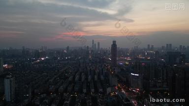 航拍湖南<strong>长沙</strong>城市建设城市夜景