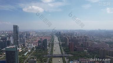 航拍江苏无锡京杭运河