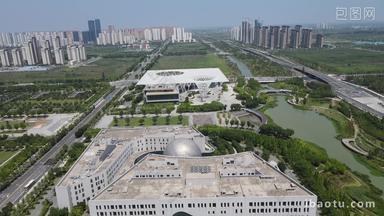 航拍湖北襄阳市规划展览馆