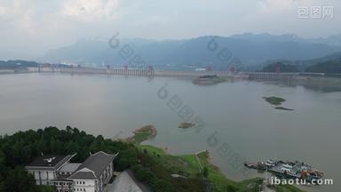 航拍湖北宜昌长江三峡大坝