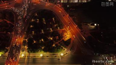 湖南长沙城市夜景灯光秀航拍