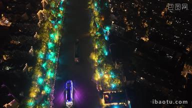 杭州大运河武林门西湖广场夜景