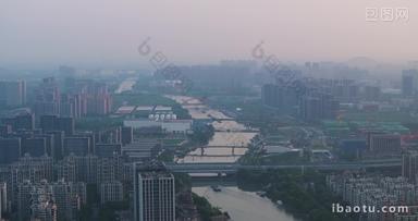 杭州拱墅区京杭大运河拱宸桥航拍