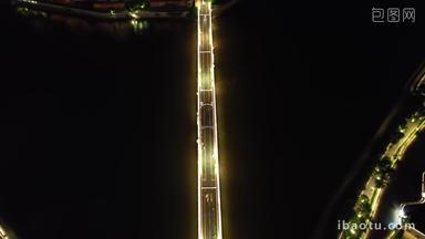 <strong>福建福州</strong>城市夜景灯光交通高架桥航拍