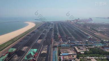 港口码头煤炭运输航拍