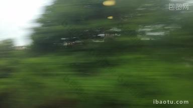 旅途高铁窗外风景一闪而过实拍