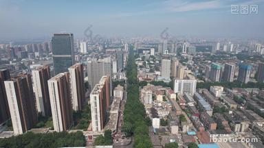 山东淄博城市建设高楼大厦航拍