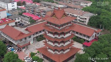 河北沧州历史文化古建筑清风楼航拍