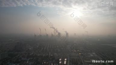 环境污染工业排烟雾霾航拍