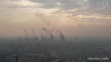 环境污染工业排烟<strong>雾霾</strong>航拍