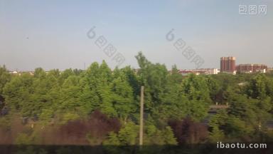 旅途火车窗外风景高铁实拍