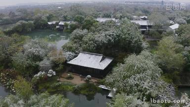 杭州<strong>西溪</strong>湿地公园雪景航拍
