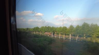 旅途火车窗外风景风光实拍