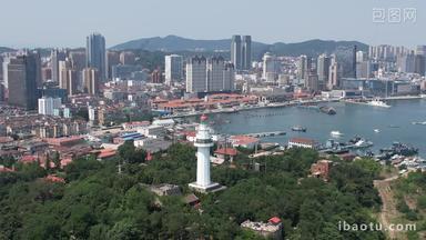 <strong>山<strong>东</strong>烟台</strong>城市风光海滨城市建设航拍