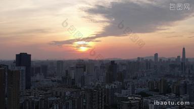 浙江宁波城市高楼建筑城市建设航拍