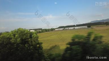 旅途风光旅途高铁火车窗外风景实拍